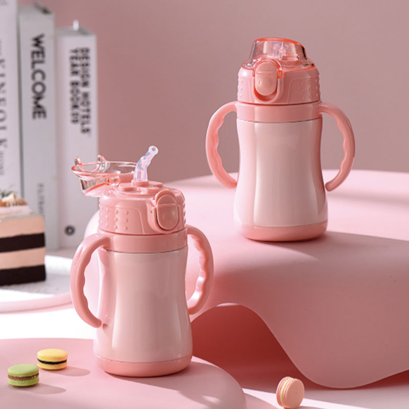 BPA-Free Stainless Steel Kids Water Bottle with Dual Lids and Straw for School and Outdoor Use