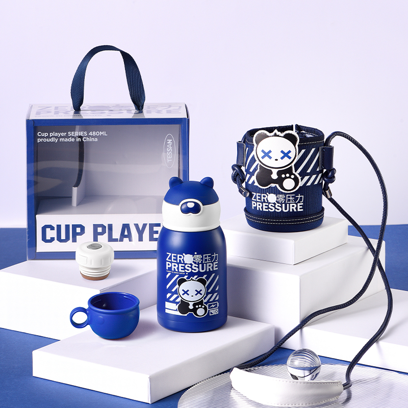 580ML BPA-Free Stainless Steel Kids Water Bottle with Straw for School Children